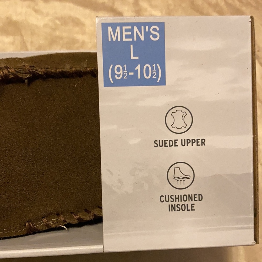 Eddie Bauer Brown Suede Moccassin Slip-on Slippers - Picture 3 of 3